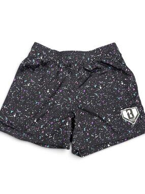 Baseball Lifestyle 101 Splatter Shorts Galaxy Mesh Multi-Color Black Small